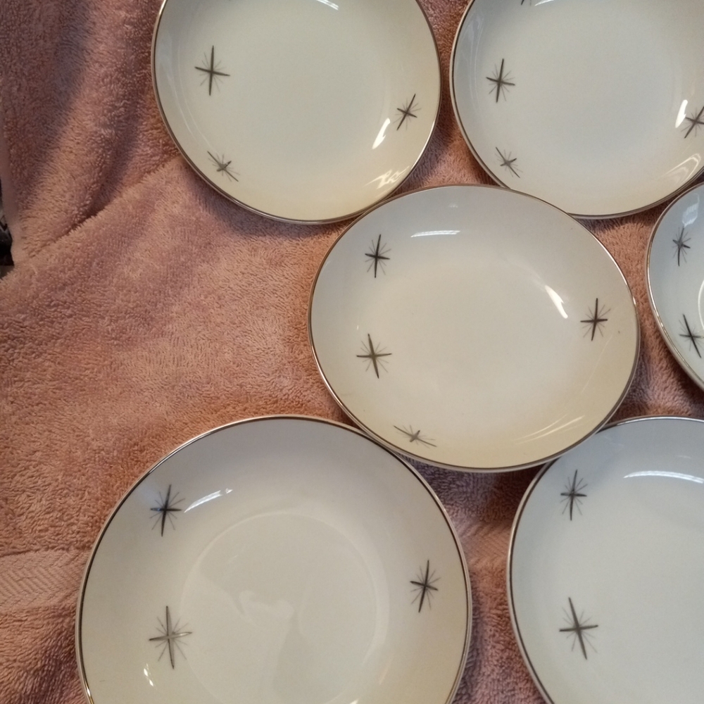 Fukagawa Arita 713 Fruit Bowl 5.75" Cross Star Atomic Starburst MCM VTG Berry - Picture 3 of 9